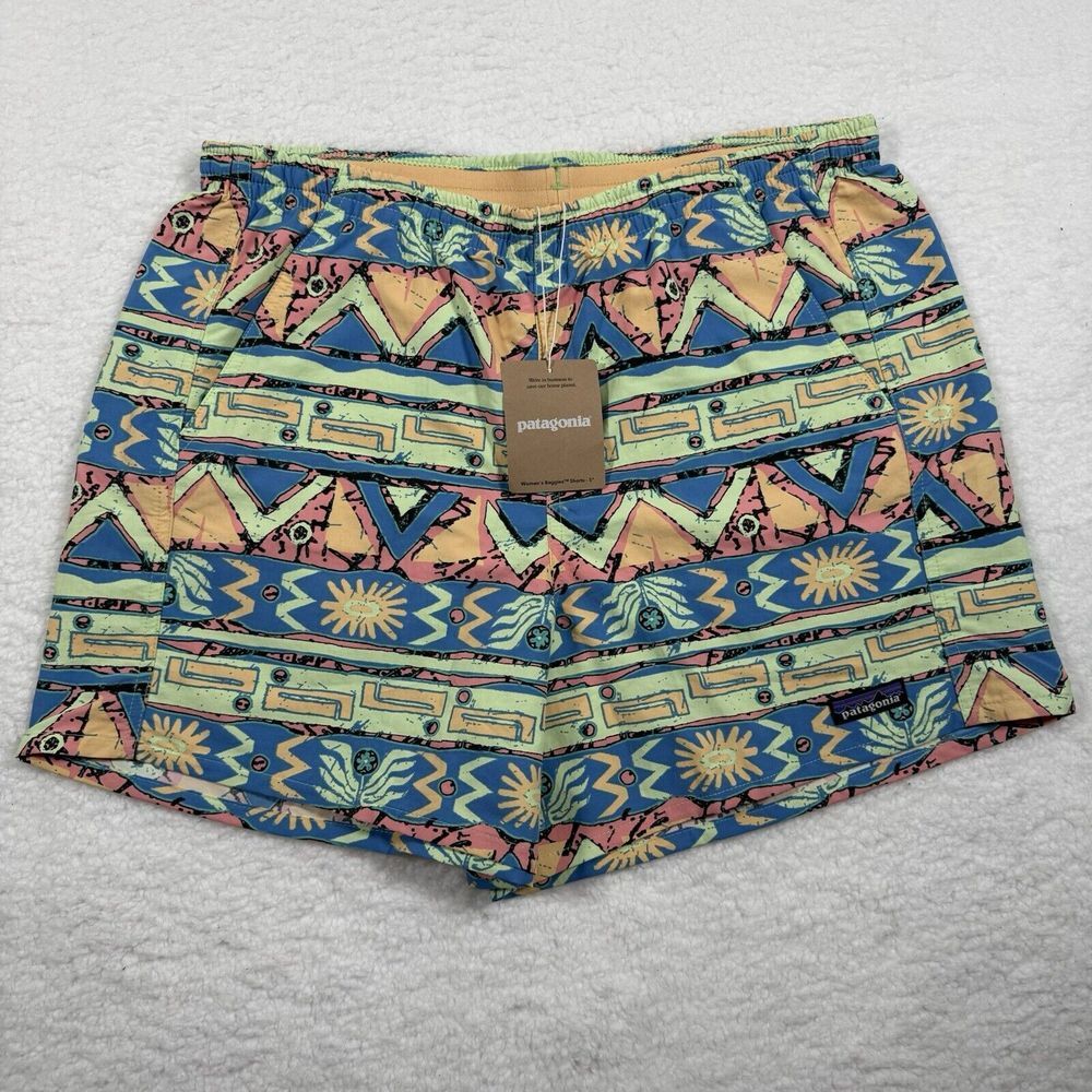 Patagonia Baggies Womens Medium High Hopes Aztec Hiking Outdoor Nylon‎ Shorts